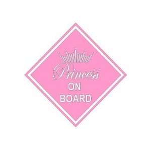 Pink Princess On Board With Crown Window Or Bumper Sticker 