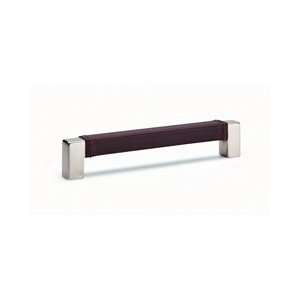   Leather 7 1/8 Inch Metal & Leather Square Bar Cabinet Drawer Pull