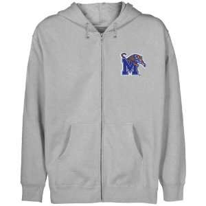  NCAA Memphis Tigers Youth Ash Logo Applique Full Zip Hoody 