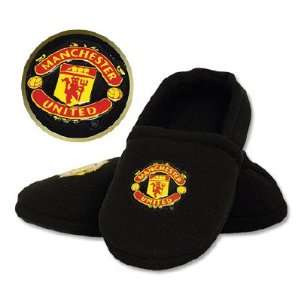  Manchester United FC. Childrens Black Slippers   Size 8/9 