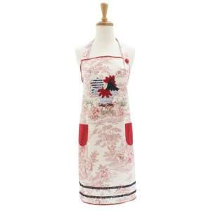 Red Rooster Toile Vintage Style Apron 