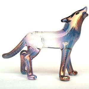  Hand Blown Glass Wolf Figurine 
