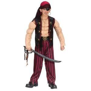 Childrens Unisex Muscle Pirate 5 Piece Halloween Costume Size L (12 