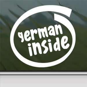  GERMAN INSIDE White Sticker Car Laptop Vinyl Window White 