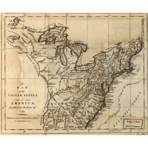  1783 Map East of Mississippi River Canada to Florida
