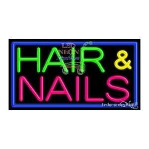  Hair and Nails Neon Sign 20 inch tall x 37 inch wide x 3.5 inch 