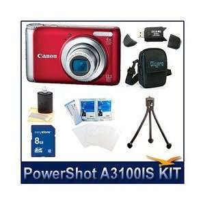  Canon PowerShot A3100 IS Digital Camera (Red), 12.1 MP, 4x 