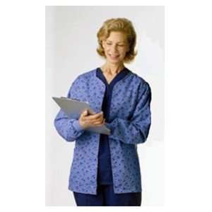 AngelStat Knit Collar Warm Up Jacket   Blue Floral Print, Extra Small 