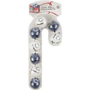  Indianapolis Colts 8 Pack Bell Candy Cane Ornament Set 