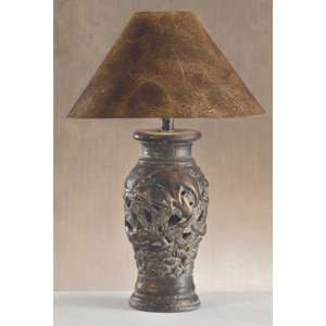    33 Inch Antique Bronze Finish Dolphin Table Lamp