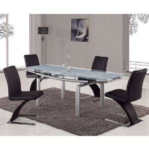   Top Dining Room Set w/ Black Chairs 88D frbl dr set