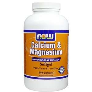  NOW Foods Calcium & Magnesium + Vitamin D Softgels, 240 ct 