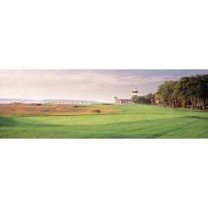  Harbour Town Hole No. 18 Golf Panorama Picture Framed 