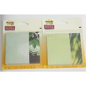  Post it super sticky notes, pack of two, green theme 