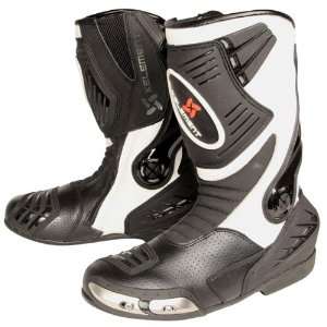  Xelement Mens XM S20 Black and White Leather Racing Boots 
