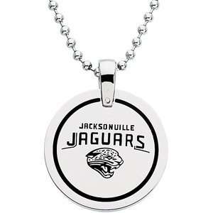   Polished Jacksonville Jaguars Team Name & Logo Disc W/Chain Jewelry