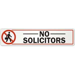  No Solicitors (with Graphic) Laminated Vinyl Label, 10 x 