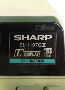 Sharp EL 1197G III Electronic Adding Machine Printing Calculator Used 