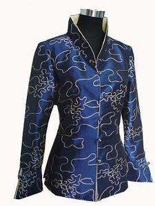 Navy blue Chinese Style Womens Jacket Coat M 6XL  