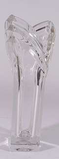 Mikasa Deco Pattern V shaped Crystal Glass Flower Vase  