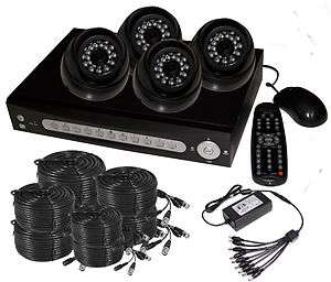   4CH Home Surveillance Video Recorder Security CCTV DVR System