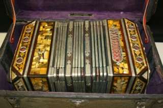 GEORGI & VITAK MUSIC CO PEARL QUEEN CONCERTINA & CASE  