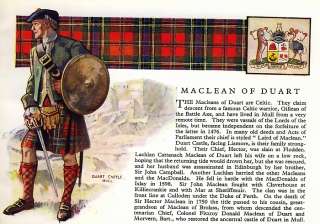 Old Print SCOTTISH TARTAN Celtic MacLEAN McLean Sword  