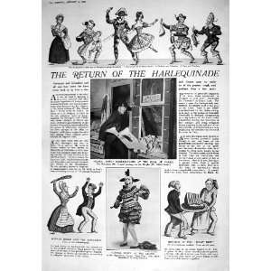  1925 HARLEQUINADE ROBEY CLOWN THEATRE PUNCH BOWL ALPS 