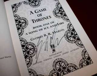 Signed George R R Martin GAME of THRONES Book 1st, UACC  