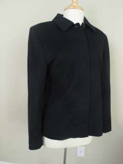 Lands End Cashmere & Lambs Wool Jacket Navy Blue 12  