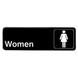  3x9 Restaurant Sign, Black, Women, 