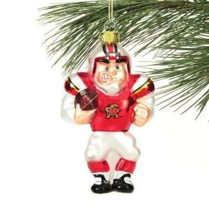 Maryland Terrapins Angry Football Player Glass Ornament  