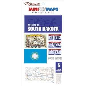   Maps Self Adhesive Epoxy Embellishments 10 Per Package, South Dakota