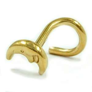  Nose Screw, Moon with Face, 18K Gold DE NO Jewelry