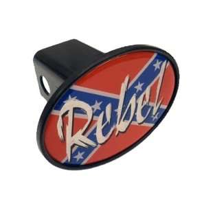   Knockout Hitch Covers   Rebel Flag With Rebel Word