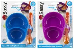 First Solids Sassy Baby Toddler Bowl with Spoon and Lid  