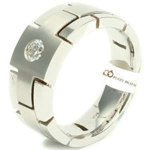   White Gold Contemporary High End Mens Diamond Wedding Ring Jewelry