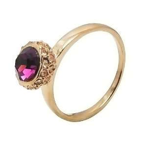 High end Amethyst Ring in Rose Gold Plated Engagement/anniversary 