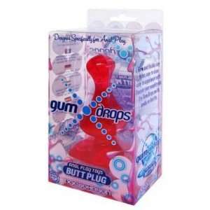 Bundle Gumdrops Butt Plug Red and 2 pack of Pink Silicone Lubricant 3 