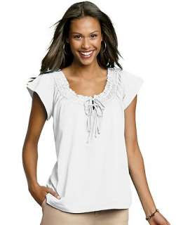 Hanes Signature Womens Featherweight Peasant T Shirt   style 23925 