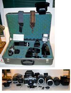 Vintage Canon AE 1 35 MM SLR Camera Lenses Access Case  