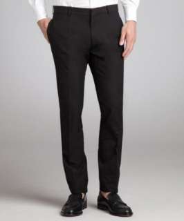 Balenciaga black cotton flat front pants  