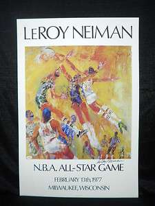 Leroy Neiman Signed NBA All Star Game Lithograph JSA  