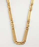 Stella McCartney brass art deco box link layering necklace style 