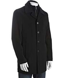 Calvin Klein black wool blend button front coat   