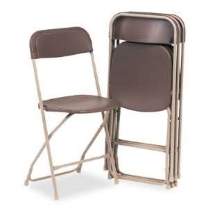  o Samsonite o   Molded Folding Chair, Dining Height, Brown 