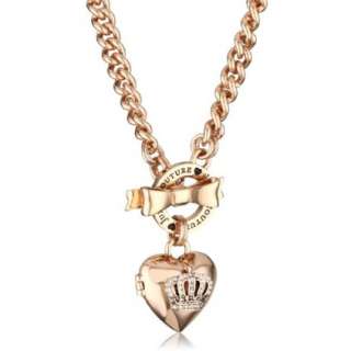 Juicy Couture Bow Toggle Heart Crown Necklace   designer shoes 