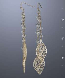 Kenneth Jay Lane gold dangling filigree leaf earrings   up to 