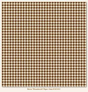 My Minds Eye Lush Brown HOUNDSTOOTH 12x12 Papers Minds  