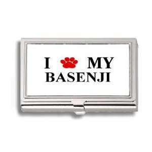  Basenji Paw Love My Dog Business Card Holder Metal Case 